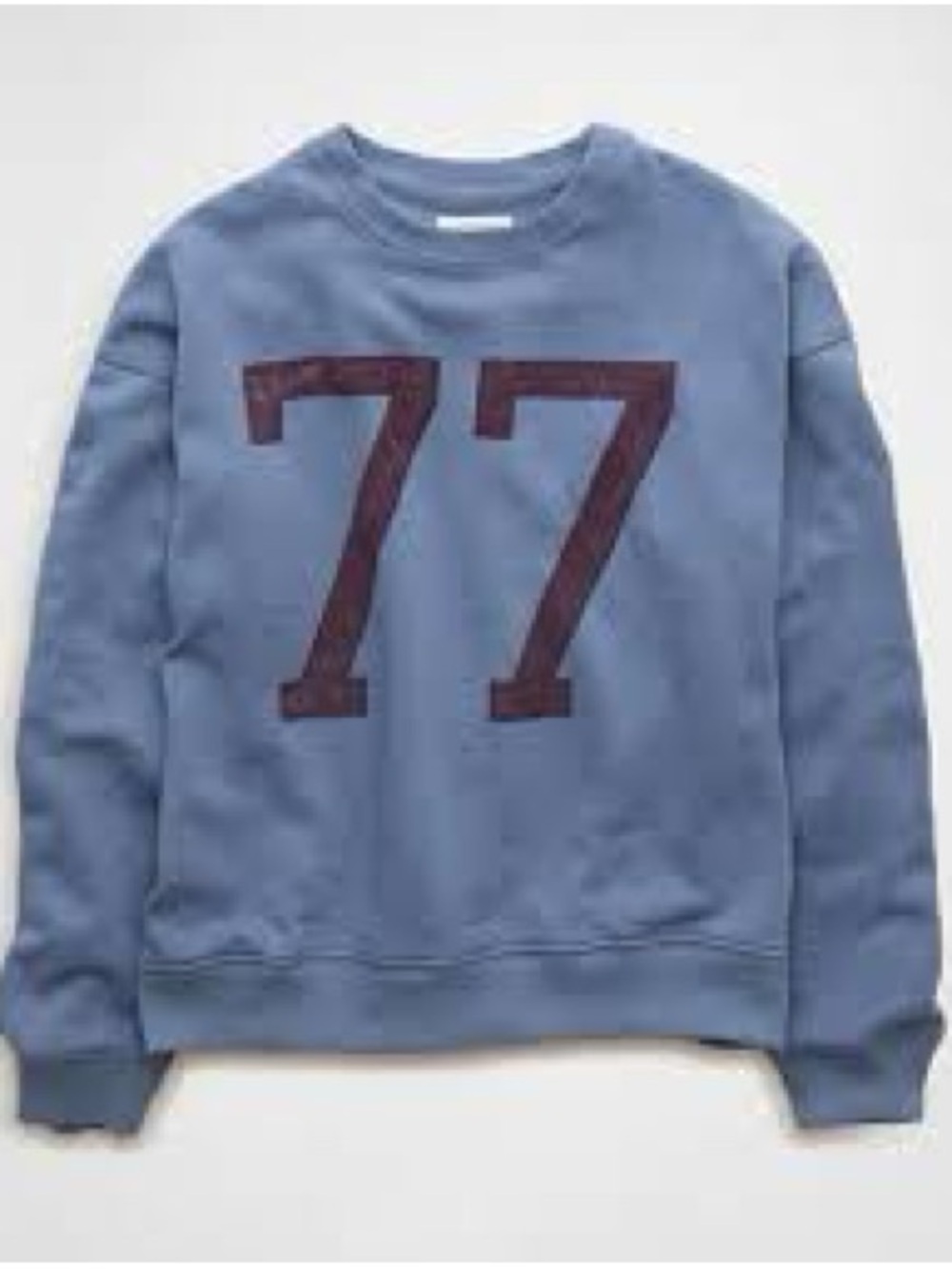 25. American Eagle Relaxed 77 Graphic Fleece Cotton Crewneck Sweatshirt In Blue